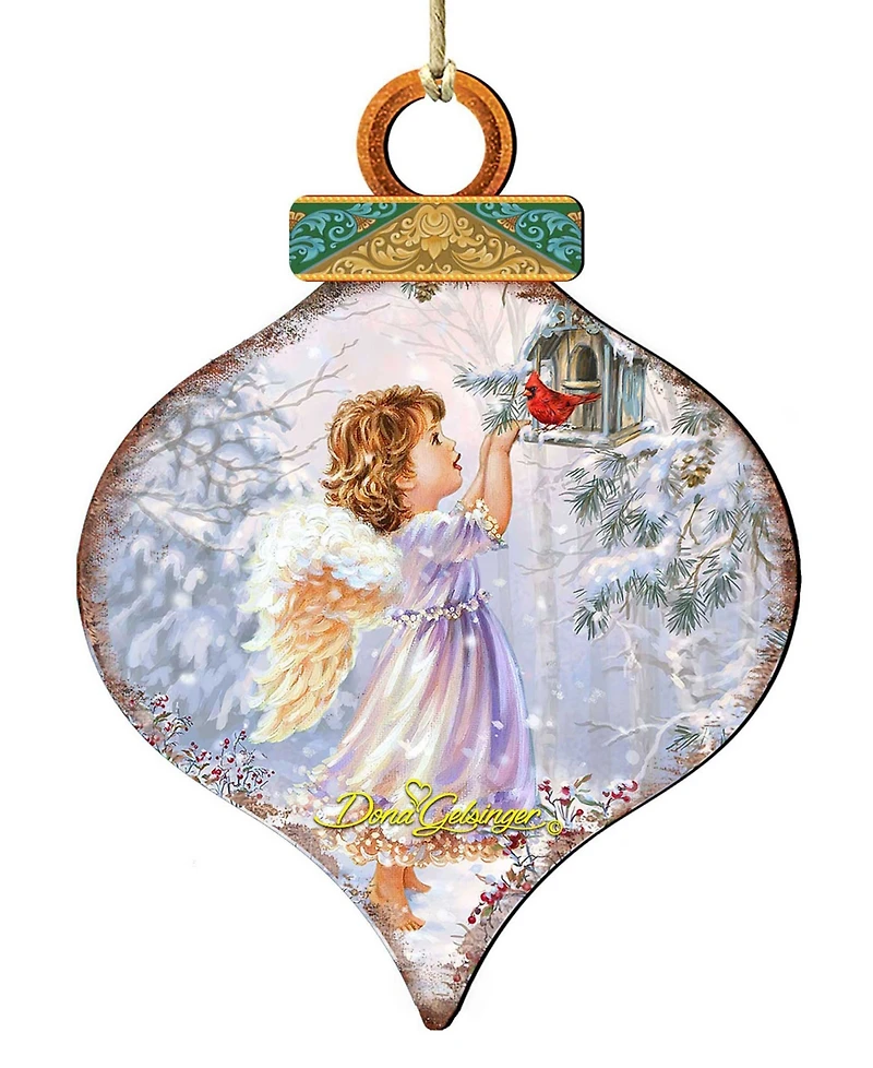 Designocracy Red Robin Woodland Angel Ornament