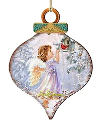Designocracy Red Robin Woodland Angel Ornament