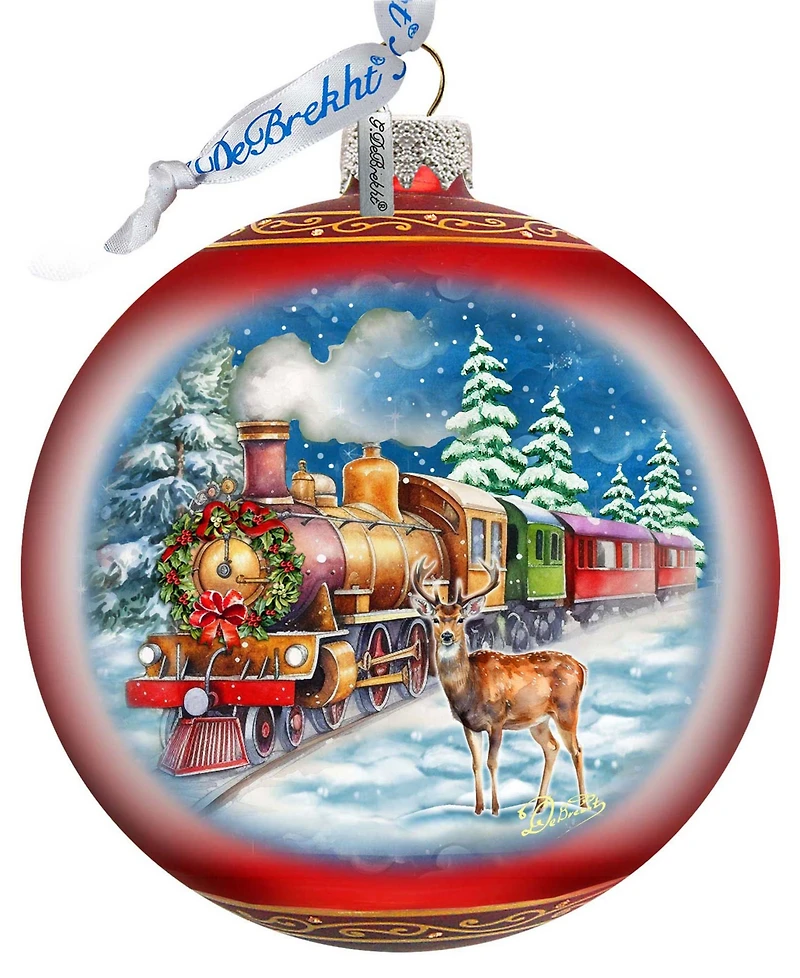G. Debrekht Antler Express Le Glass Christmas Ornament