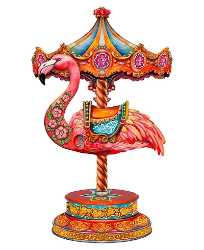 Designocracy Pink Flamingo Carousel Holiday Door Decor