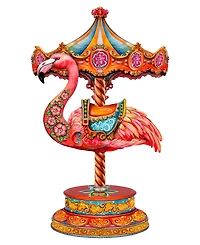 Designocracy Pink Flamingo Carousel Holiday Door Decor