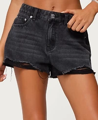 Edikted Women's Fern Mid Rise Denim Shorts