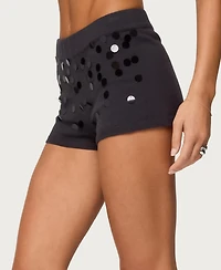 Edikted Women's Cierra Sequin Knit Micro Shorts
