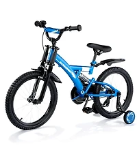 16" Kids Bike with Adjustable Seat, Dual Brakes, Suspension and Training Wheels for Ages 4–7