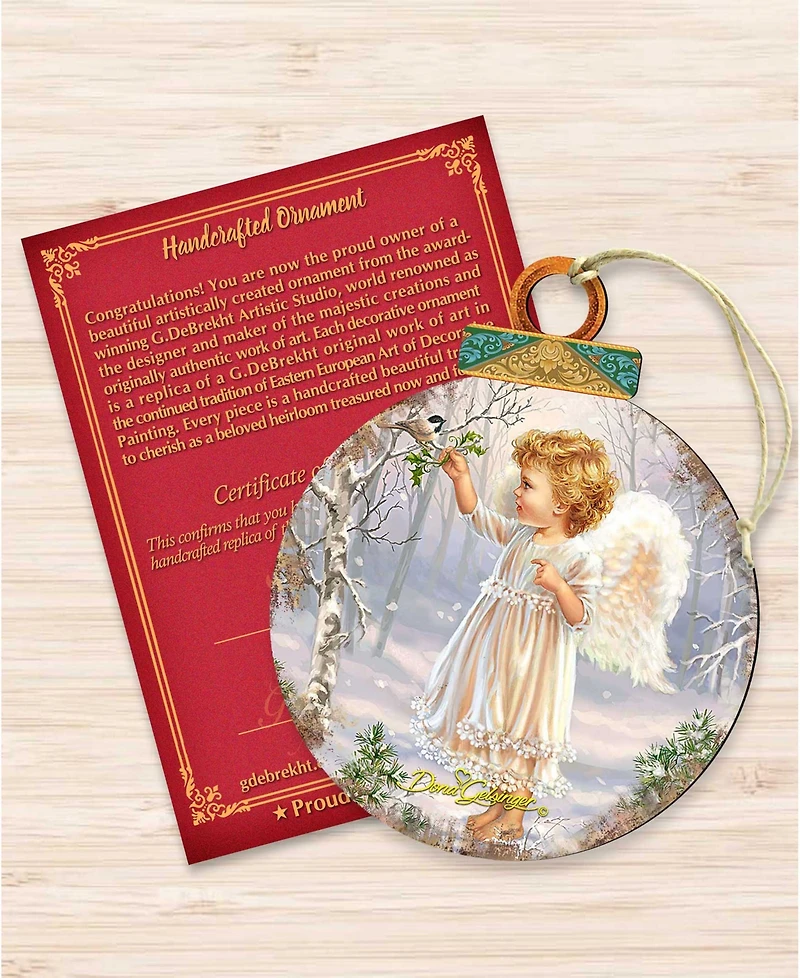 Designocracy Woodland Angel Bird Holiday Ornament