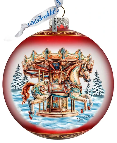 G. Debrekht Winter Wonderland Carousel Christmas Glass