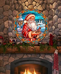 Designocracy Santa with Red Cardinal Holiday Decor