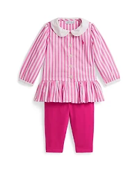 Polo Ralph Lauren Baby Girls 2-Piece Long Sleeves Striped Top and Leggings Set