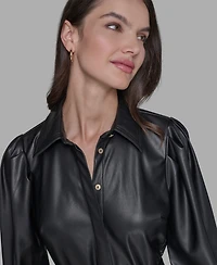 Karl Lagerfeld Paris Women's Collared Shirt Dress