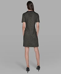 Karl Lagerfeld Paris Women's Embellished Crew Neck Sweater Dress