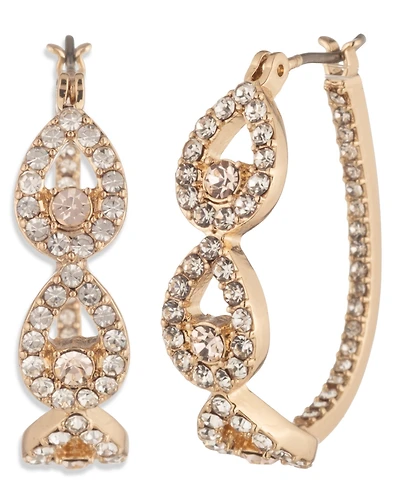 Givenchy Gold-Tone Crystal Pave Pear Hoop Earrings