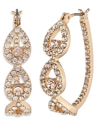 Givenchy Gold-Tone Crystal Pave Pear Hoop Earrings