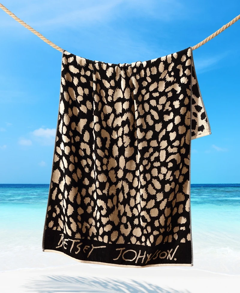 Betsey Johnson Leopard Printed Cotton Blend Beach Towel