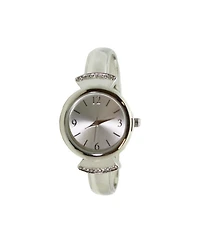 Silver Olivia Pratt Pearl Tone Face Metal Bangle Watch