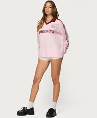 Edikted Women's Brooklyn Contrast Oversized Polo Top