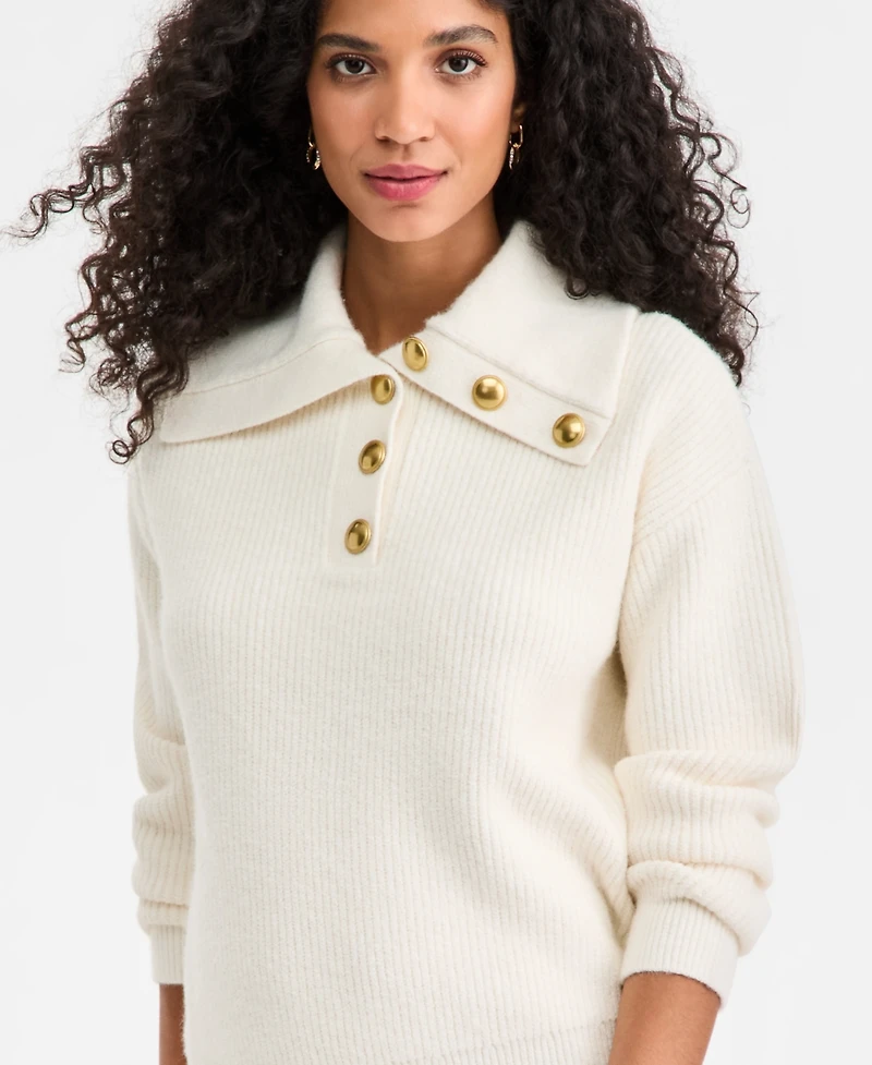 On 34th Women's Collared Button Pullover Sweater, Macy's Exclusive