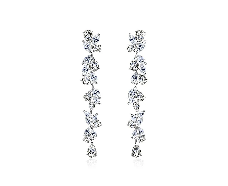Promise Crystal Drop Long Earrings