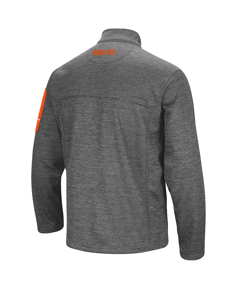 Colosseum Men's Heathered Charcoal Oregon State Beavers Anchor Full-Zip Jacket