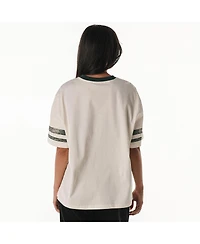 The Wild Collective Women's Cream New Orleans Saints Vintage Drop Shoulder Oversized Boyfriend T-Shirt
