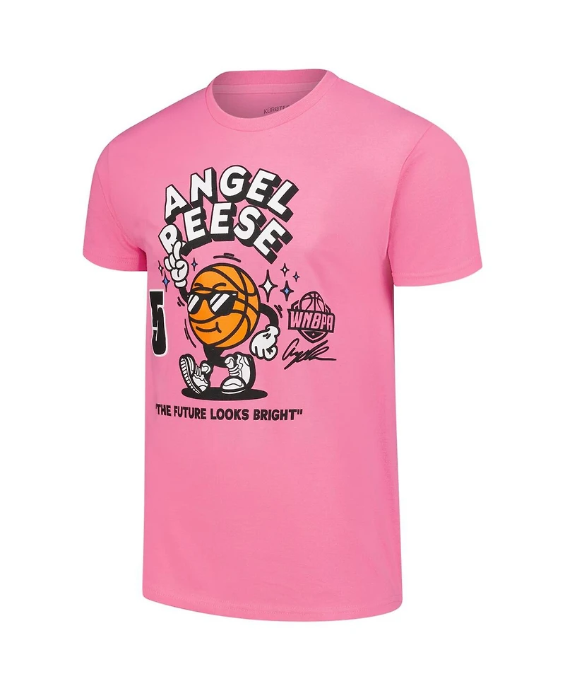 Kur8ted Men's and Women's Angel Reese Pink Wnba Gear The Future Looks Bright T-Shirt