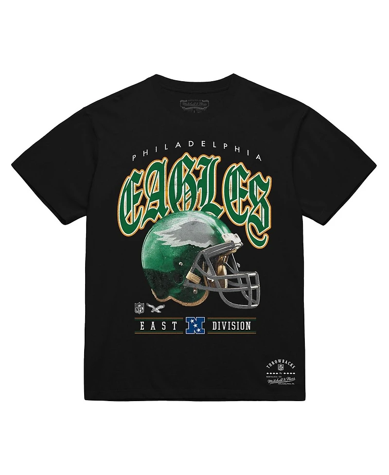 Mitchell & Ness Men's and Women's Black Philadelphia Eagles Classic Helmet T-Shirt