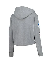 Outerstuff Women's Heather Gray Team Usa Flag Patches Fleece Cropped Pullover Hoodie