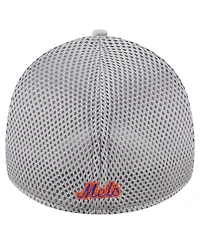 New Era Men's Gray York Mets Visor Paint Splatter 39THIRTY Flex Hat