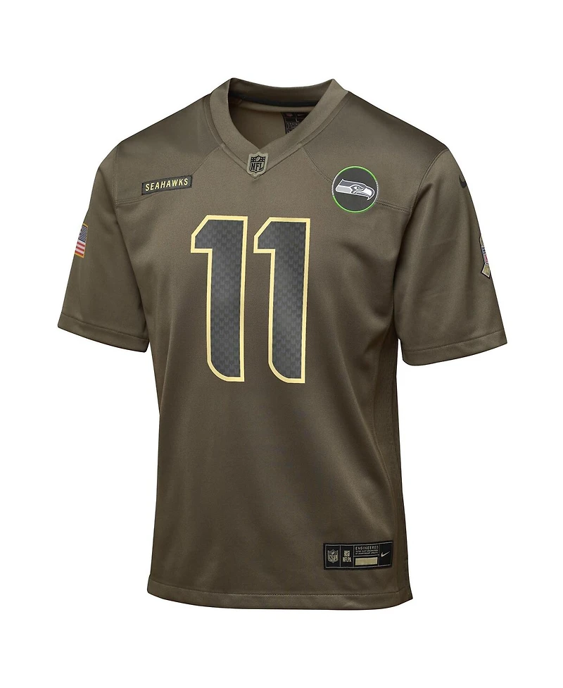 Nike Big Boys and Girls Jaxon Smith-Njigba Olive Seattle Seahawks 2025 Salute to Service Game Jersey