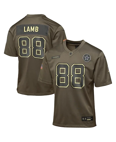Nike Big Boys and Girls CeeDee Lamb Olive Dallas Cowboys 2025 Salute to Service Game Jersey