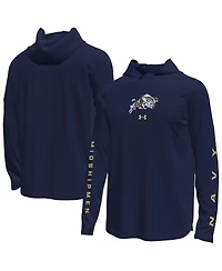 Under Armour Men's Navy Midshipmen Tech Stretch Long-Sleeve Hooded T-Shirt