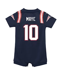 Nike Baby Boys and Girls Drake Maye Navy New England Patriots Game Romper Jersey