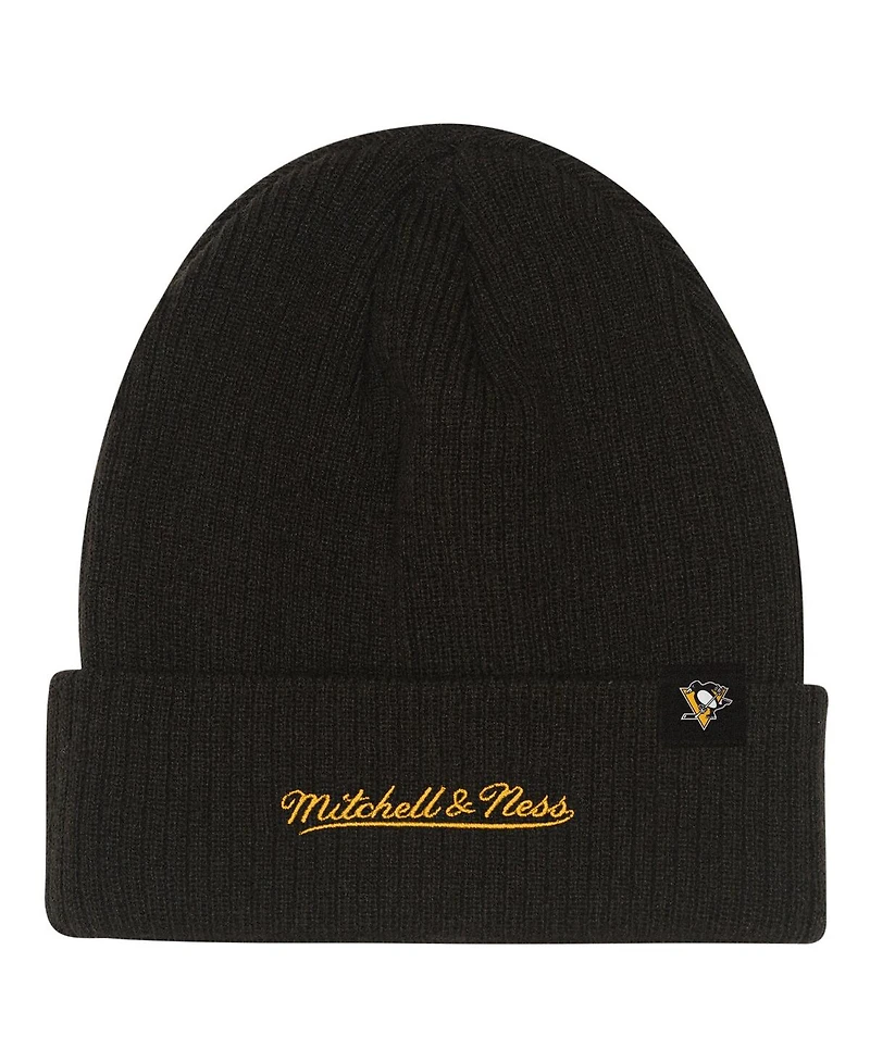 Mitchell & Ness Big Boys and Girls Black Pittsburgh Penguins Neon Line Lights Cuffed Knit Hat