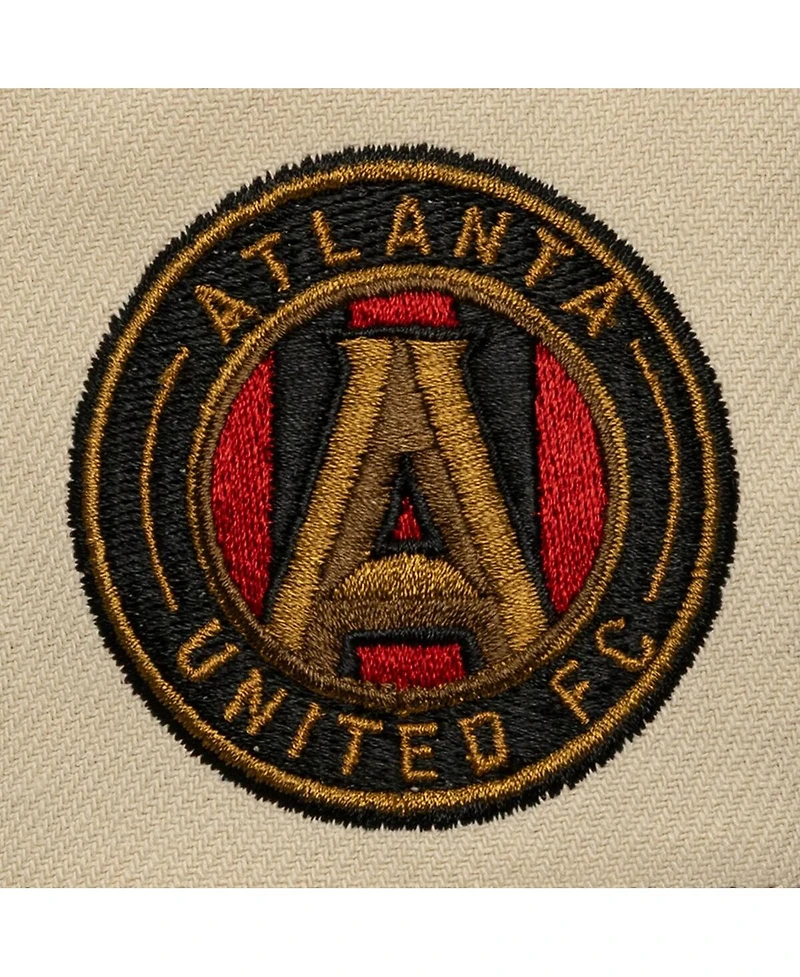 Mitchell & Ness Men's Cream/Black Atlanta United Fc Upside Down Pro Pinch Snapback Hat