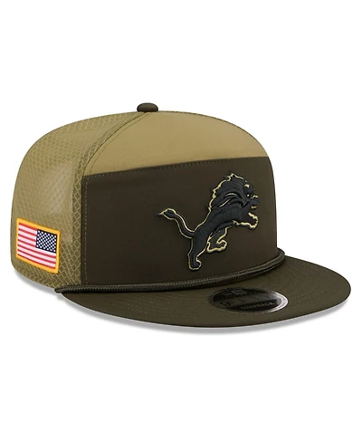 New Era Men's Dark Green Detroit Lions 2025 Salute to Service Split Panel 9FIFTY Snapback Hat