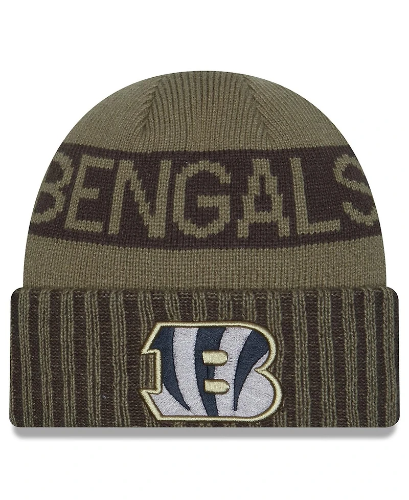 New Era Men's Dark Green Cincinnati Bengals 2025 Salute to Service Cuffed Knit Hat