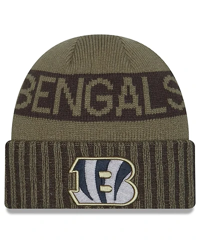 New Era Men's Dark Green Cincinnati Bengals 2025 Salute to Service Cuffed Knit Hat
