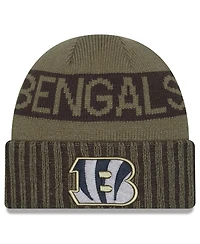 New Era Men's Dark Green Cincinnati Bengals 2025 Salute to Service Cuffed Knit Hat