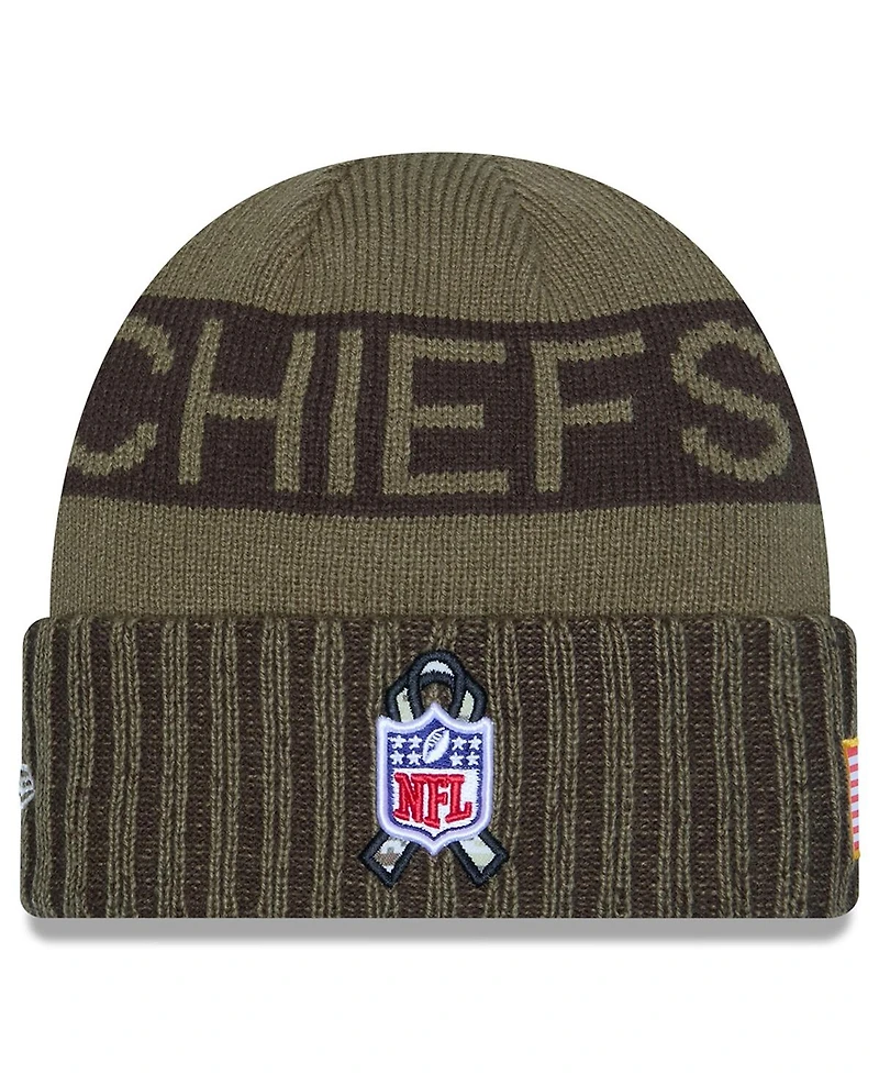 New Era Men's Dark Green Kansas City Chiefs 2025 Salute to Service Cuffed Knit Hat