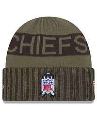 New Era Men's Dark Green Kansas City Chiefs 2025 Salute to Service Cuffed Knit Hat