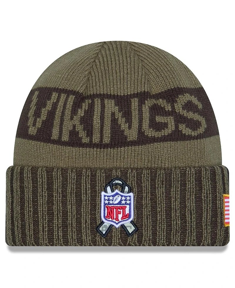 New Era Men's Dark Green Minnesota Vikings 2025 Salute to Service Cuffed Knit Hat