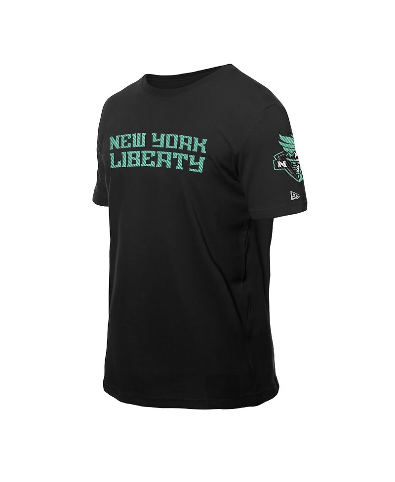 New Era Men's Black York Liberty Premium Wordmark T-Shirt