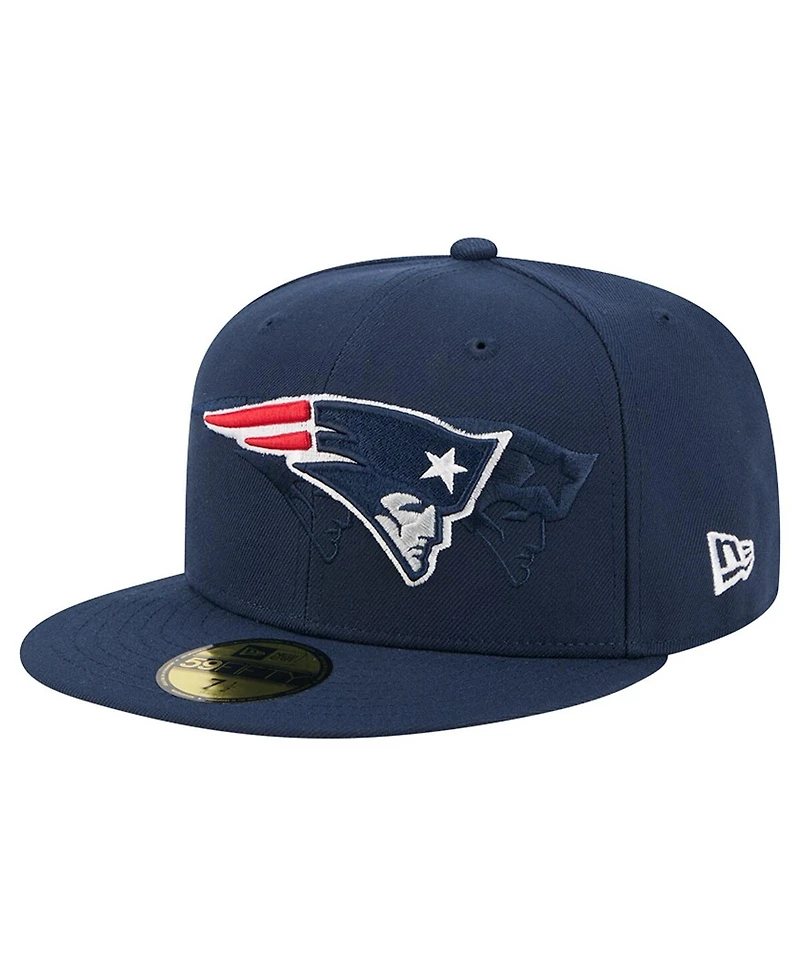New Era Men's Navy England Patriots Tri-Hit 59FIFTY Fitted Hat