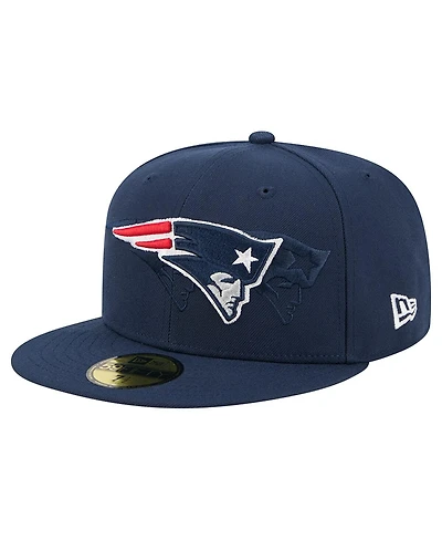 New Era Men's Navy England Patriots Tri-Hit 59FIFTY Fitted Hat