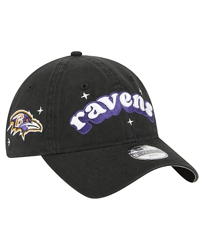 New Era Big Girls Black Baltimore Ravens Cheer 9TWENTY Adjustable Hat