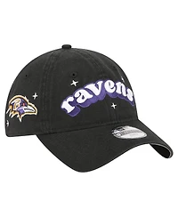 New Era Big Girls Black Baltimore Ravens Cheer 9TWENTY Adjustable Hat
