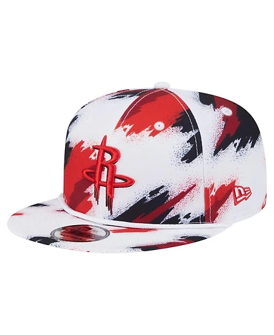 New Era Men's White Houston Rockets Paint 9FIFTY Snapback Hat