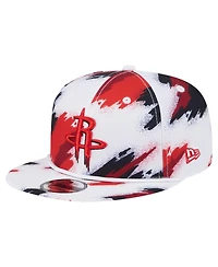 New Era Men's White Houston Rockets Paint 9FIFTY Snapback Hat