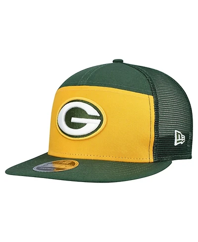New Era Men's Gold/Green Bay Packers Outdoor Split Panel 9FIFTY Snapback Hat