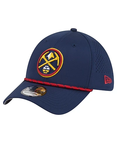 New Era Men's Navy Denver Nuggets Featherweight Poly Rope Flex 39Thirty Hat