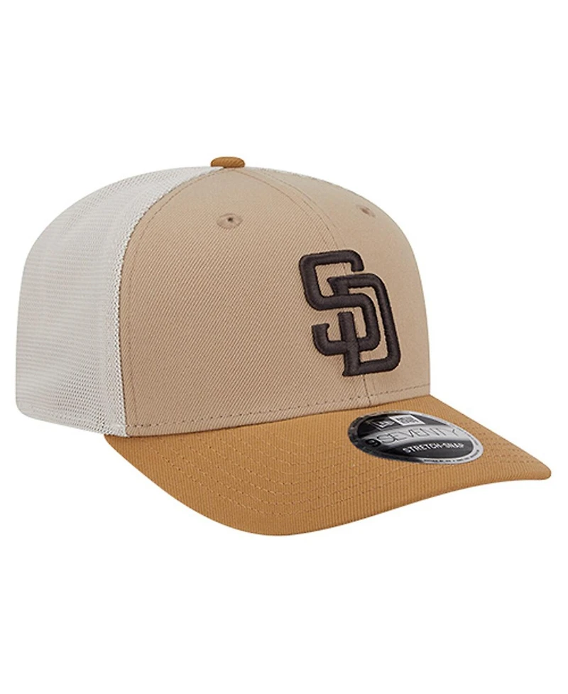 New Era Men's Stone/White San Diego Padres 9SEVENTY Trucker Adjustable Hat